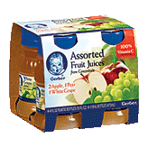 Gerber Juices  Variety Pack Apple/Pear/White Grape 4 Oz Left Picture